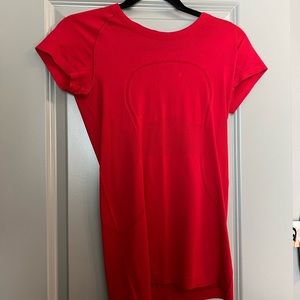 Red Lululemon Swiftly Tech Shirt Full Length